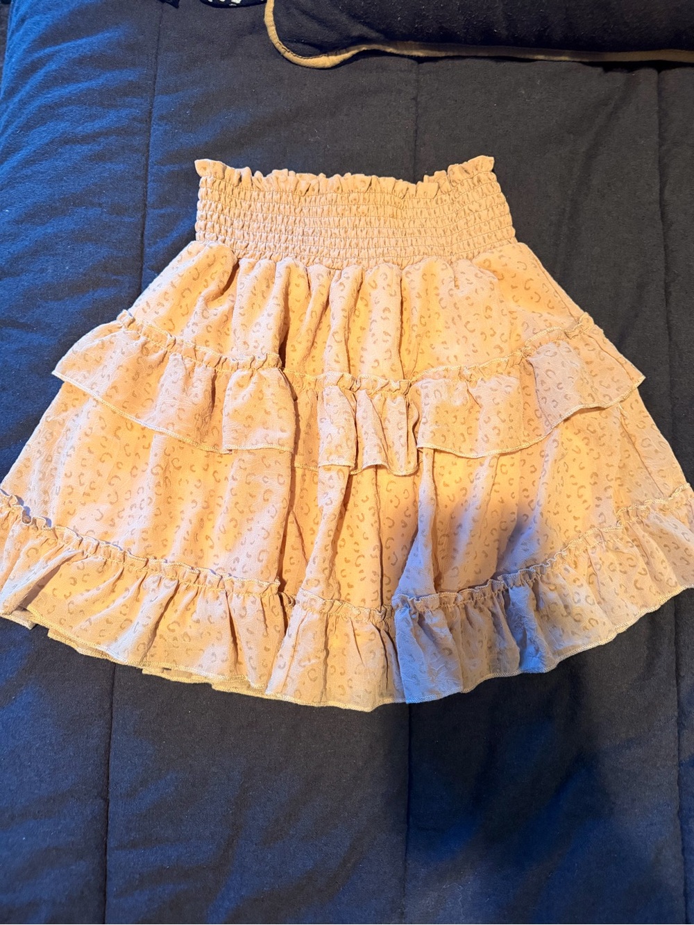 Altar'd State Peach Ruffle Tiered Mini Skirt